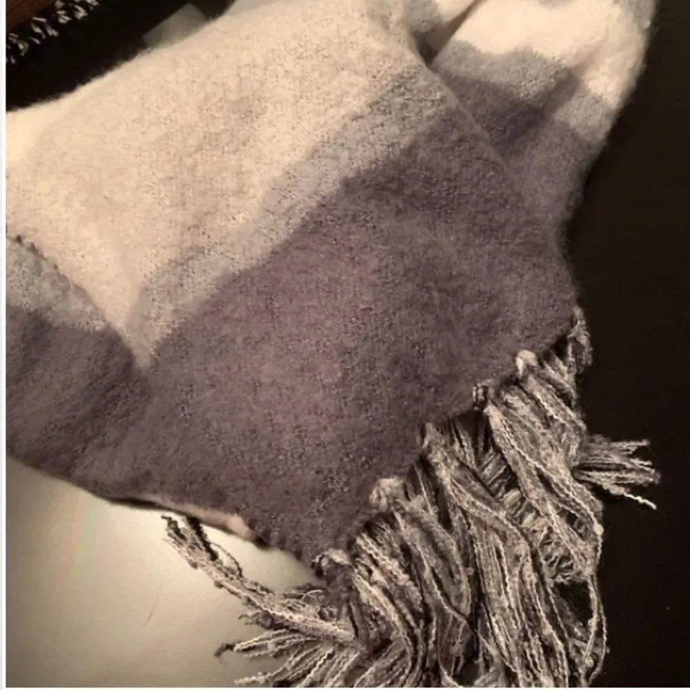 Grey & White Soft Cozy Scarf Acce